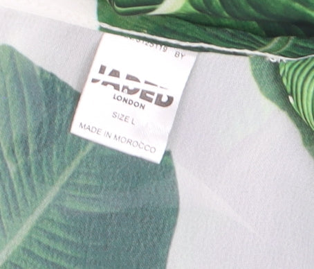 Jaded London Women’s Green Tropical Maxi Halter Dress Size L