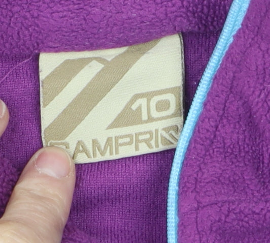 Campri Womens Purple Fleece 1/2 Zip Pullover Sweatshirt Size 10