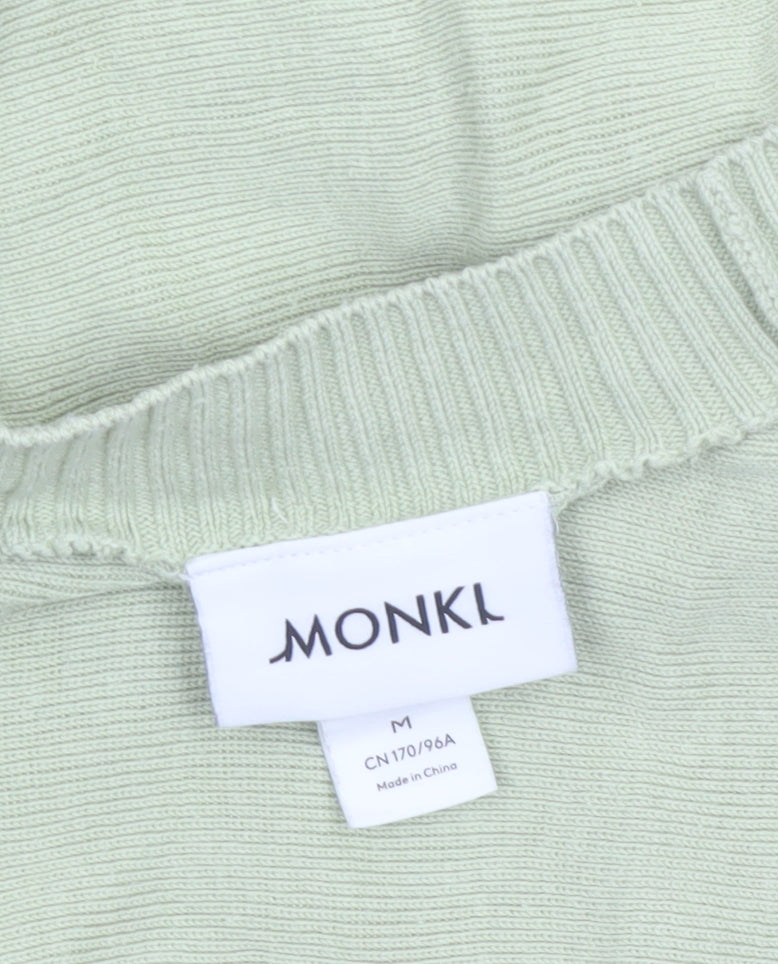 Monki Womens Green Shrug Cardigan Size 12 Cotton Modal Knit
