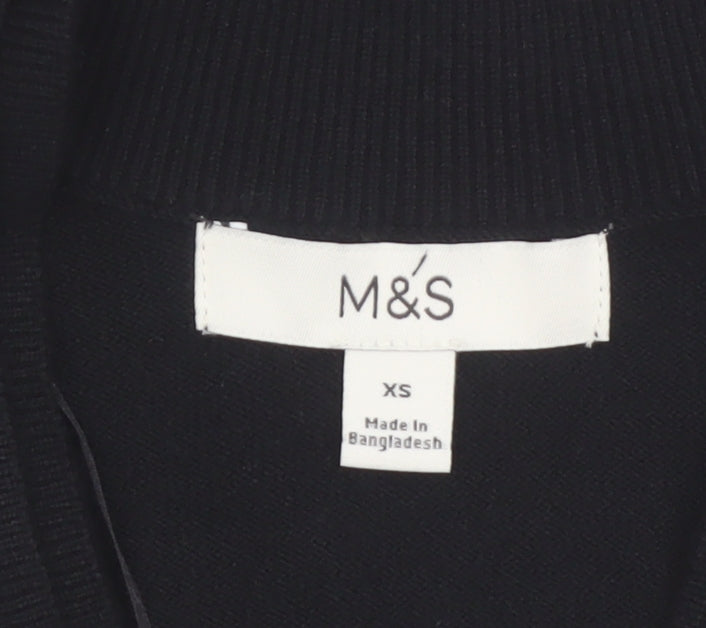 Marks & Spencer Womens Black V-Neck Pullover Jumper XS