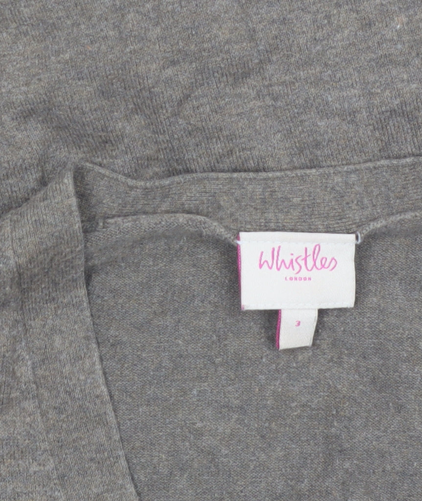 Whistles Womens Brown V-Neck Button Cardigan Size 12