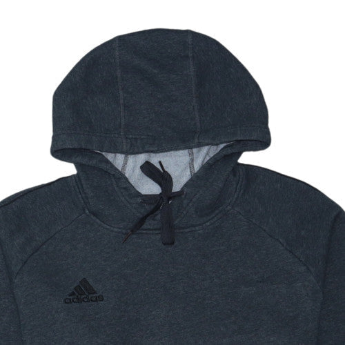 Adidas Men Grey Pullover Hoodie M Regular Fit Fleece Sportswear
