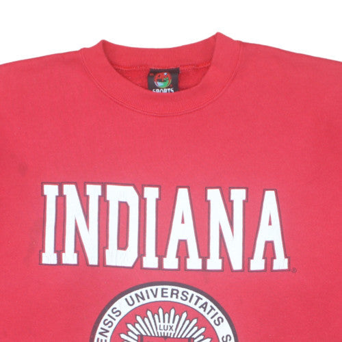 AM Sports Women Red Indiana Graphic Print Pullover Sweatshirt XL