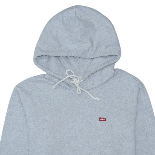 Levi's Men's Grey Pullover Hoodie M Regular Fit Logo Fleece