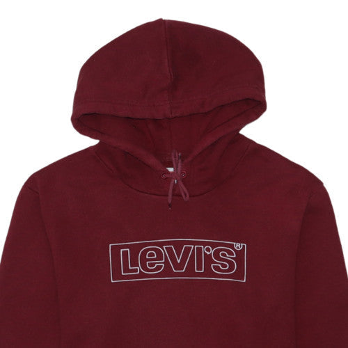 Levi's Men's Red Pullover Hoodie L Logo Graphic Fleece Sweatshirt