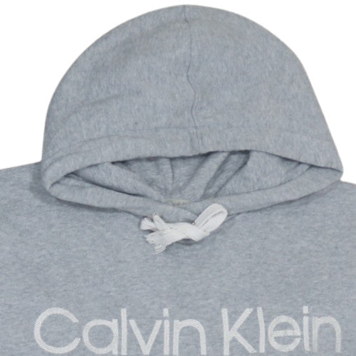 Calvin Klein Women’s Grey Pullover Hoodie Large Cotton Blend