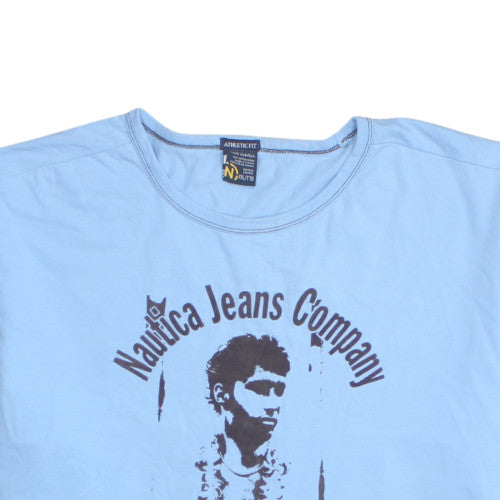 Nautica Jeans Company Men's Blue 2XL Athletic Fit Graphic T-Shirt