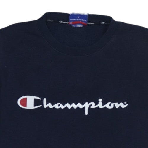 Champion Men's Blue Crew Neck Logo Pullover Sweatshirt Size M