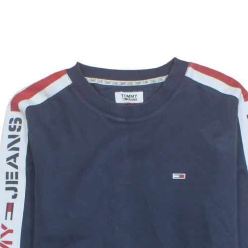 Tommy Jeans Men's Blue Logo Sweatshirt L Crew Neck Pullover
