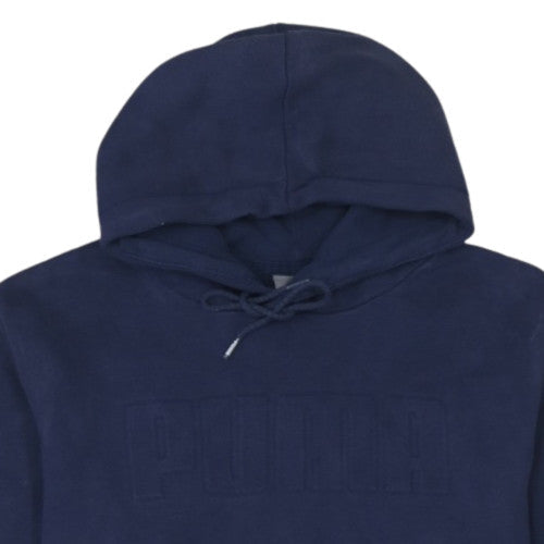 Puma Men's Blue Pullover Hoodie Small Fleece Logo Sportswear