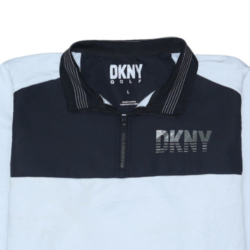 DKNY Golf Men's White Black Track Jacket L 1/2 Zip Activewear