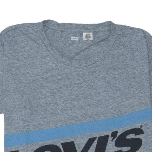 Levi's Mens Grey Graphic Print Crew Neck Short Sleeve T-Shirt Size S