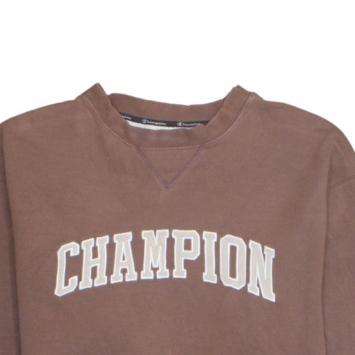 Champion Mens Brown Crew Neck Pullover Sweatshirt Size L