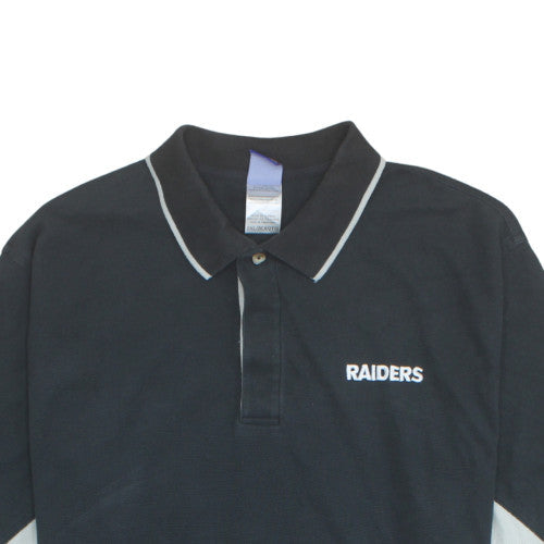 Reebok NFL Raiders Black Polo Shirt Men's 2XL Moisture Wicking