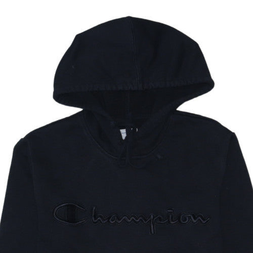 Champion Mens Black S Embroidered Pullover Hoodie