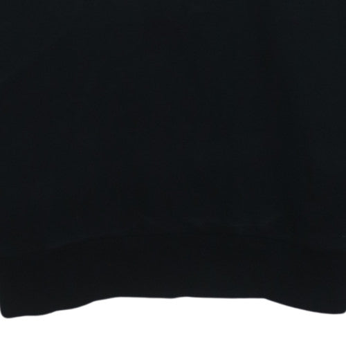 Napapijri Mens Black Pullover Hoodie M Embroidered Flag Logo Fleece