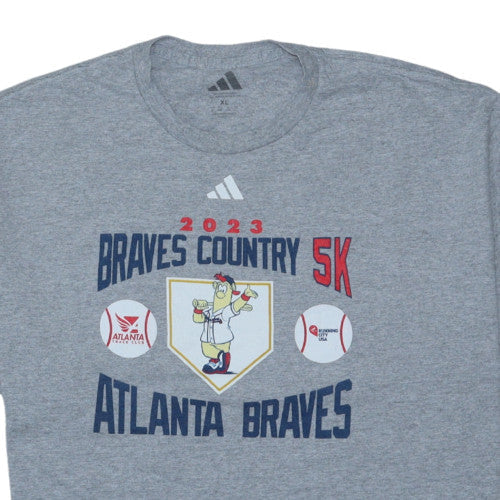 Adidas Mens Grey Braves Country 5K Graphic T-Shirt XL Sports Tee