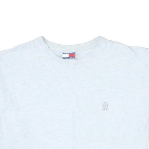 Tommy Hilfiger Men's Grey 2XL Classic Embroidered Logo Cotton T-Shirt