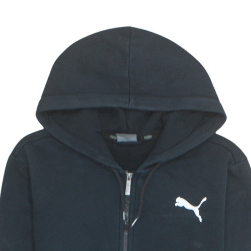 Puma Mens Black Full Zip Hoodie Size S Logo Fleece Sweatshirt