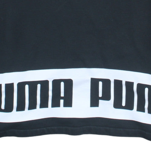 Puma Men's Black Small Pullover Hoodie with Logo Detail