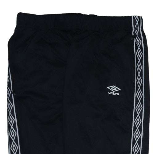 Umbro Men's Black XL Track Pants with Side Stripe and Zip Pockets