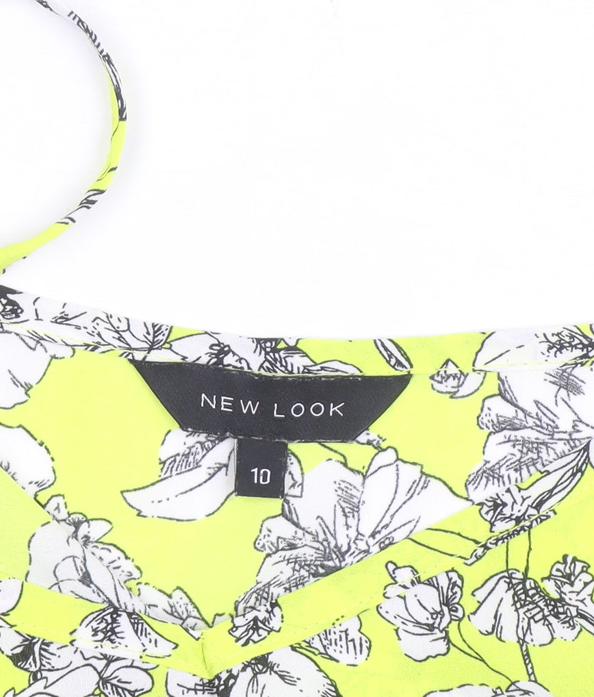 New Look Women's Yellow Floral Camisole Top Size 10