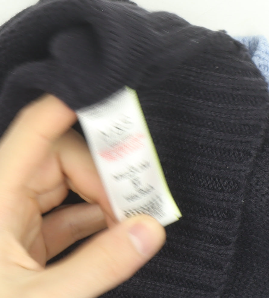 Marks and Spencer Women’s Blue Mix Geometric Mock Neck Pullover Jumper XS