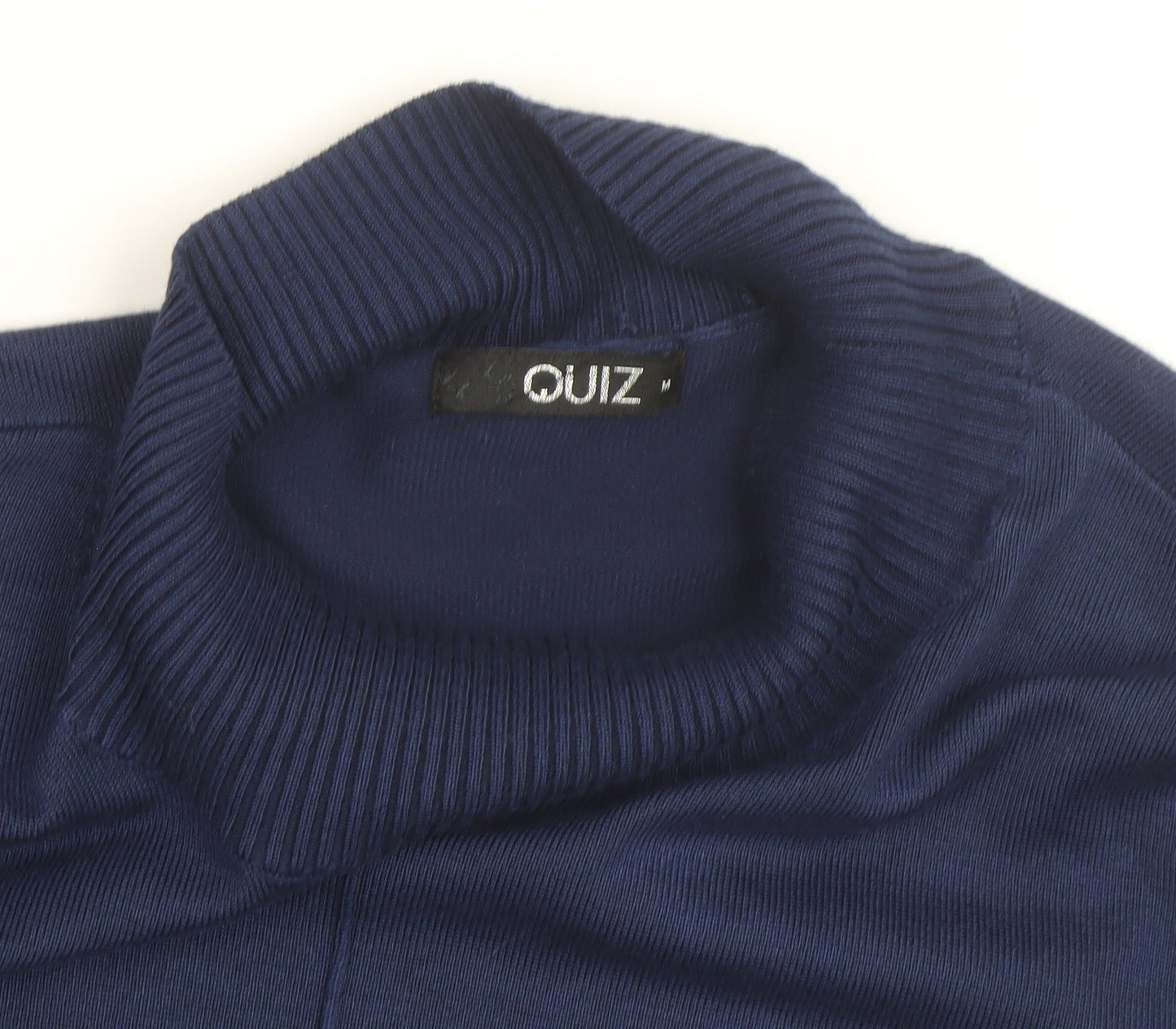 Quiz Women’s Blue Polka Dot Roll Neck Tunic Blouse Size M