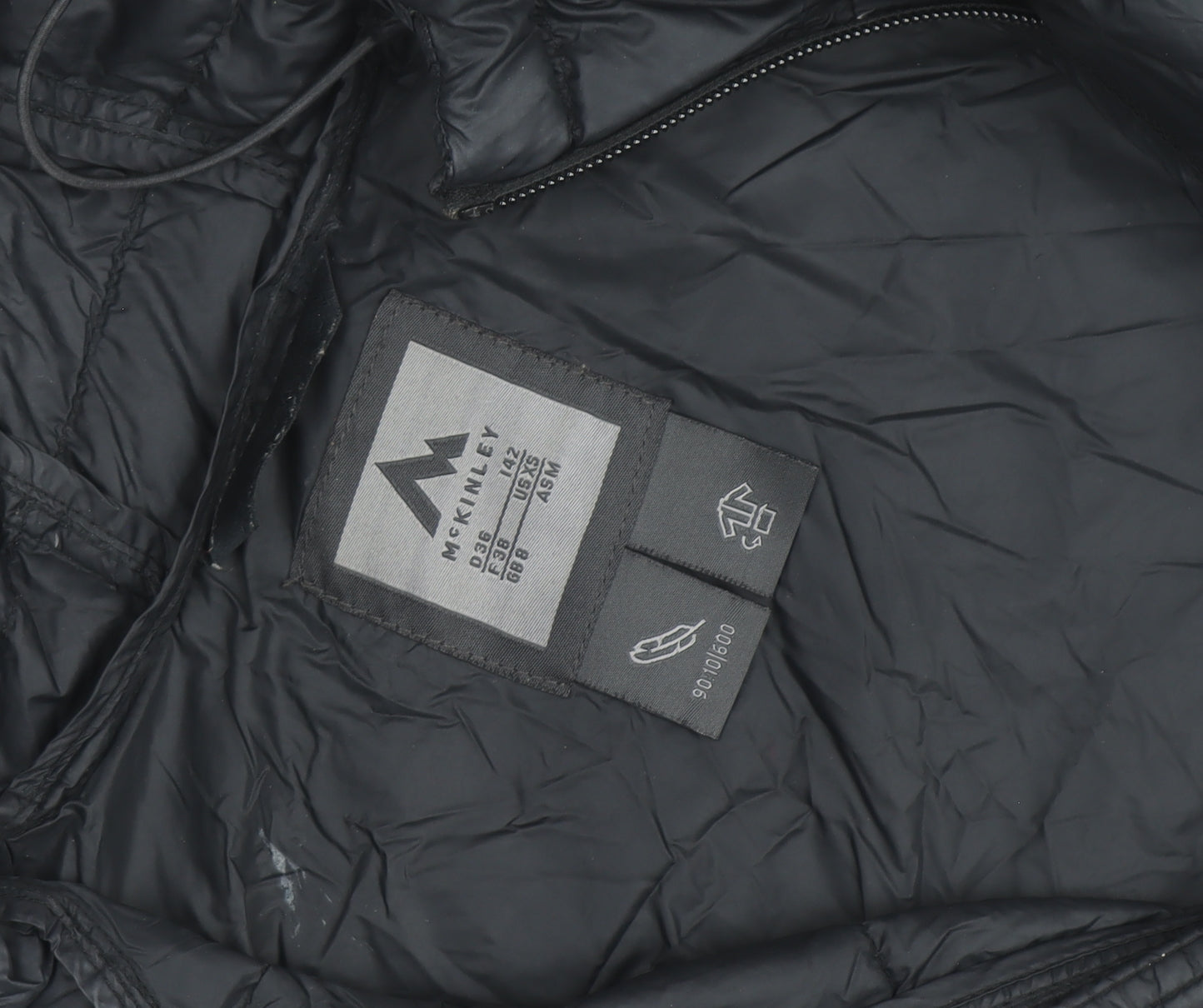 McKINLEY Women's Black Long Puffer Jacket Size 16 Hooded Lined