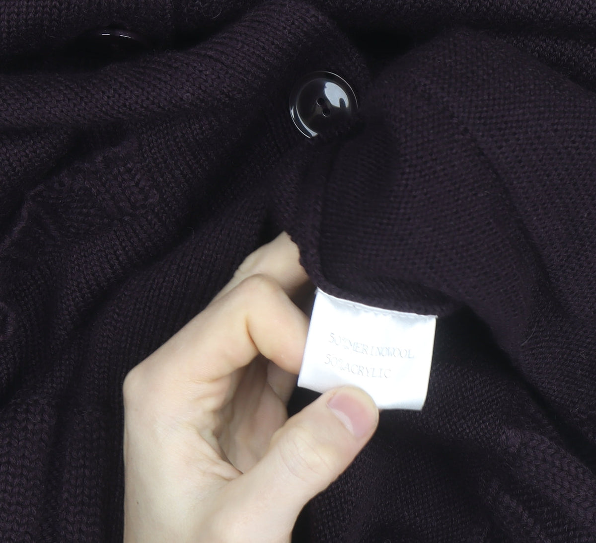 Olsen Women Purple Wool Blend Long Sleeve Cardigan Size M