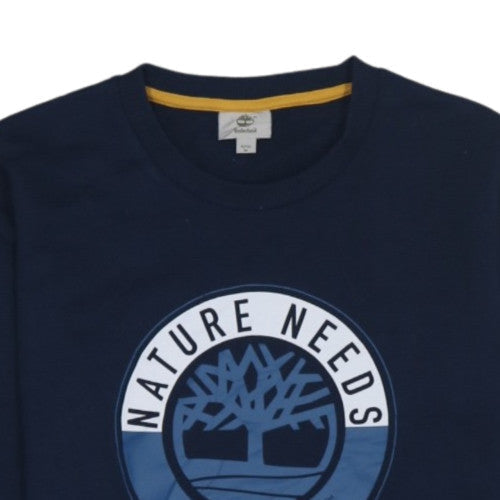 Timberland Boys Navy Blue Crew Neck Graphic Print Sweatshirt 16/17 Years M