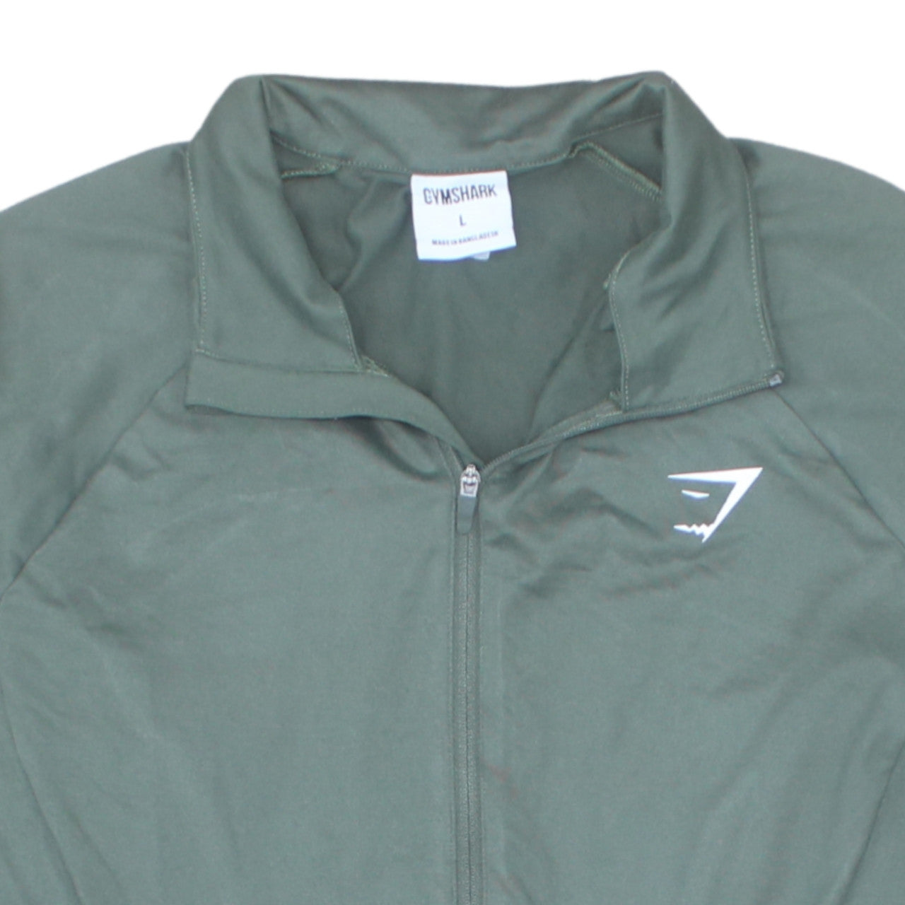 Gymshark Women Green Full Zip Hoodie Jacket Size L Polyester Elastane