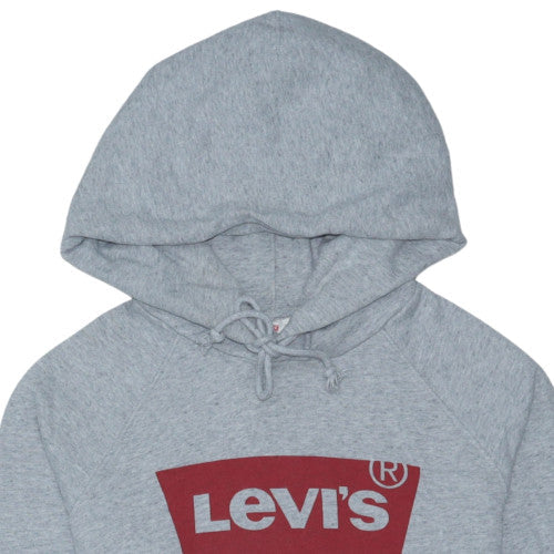 Levi's Mens Grey Pullover Hoodie XS Logo Fleece Sweatshirt