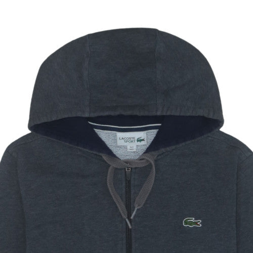 Lacoste Sport Men's Grey Full Zip Hoodie Size S Cotton Blend