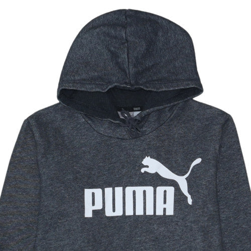 Puma Womens Charcoal Grey Pullover Hoodie Size 16 Logo Sweatshirt