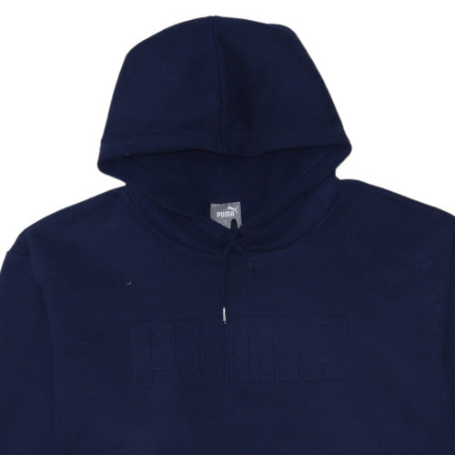 Puma Men's Blue XL Pullover Fleece Hoodie with Logo