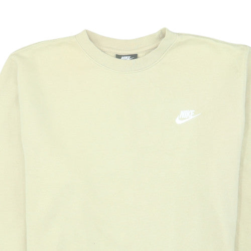 Nike Men's Beige Crew Neck Fleece Sweatshirt Size M