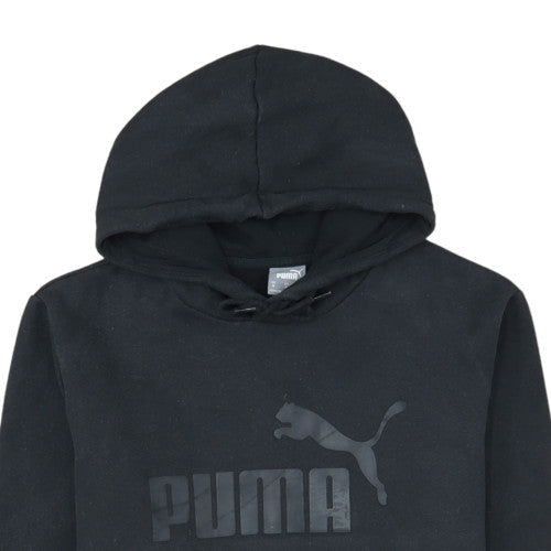 Puma Mens Black Pullover Hoodie Size M Logo Fleece Sweatshirt