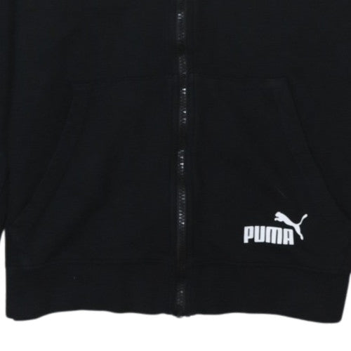 Puma Men's Black & White Full Zip Hoodie Small Logo Sportswear