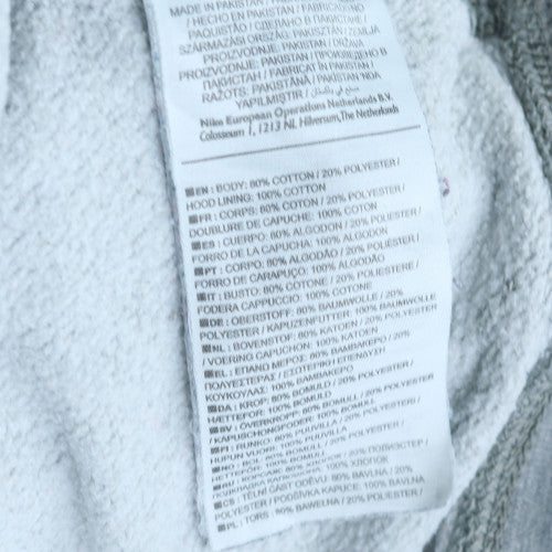 Nike Men's Grey Full Zip Hoodie M Fleece Cotton Blend