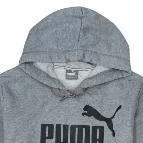 Puma Mens Grey Hoodie Medium Pullover Logo Cotton Blend Sportswear