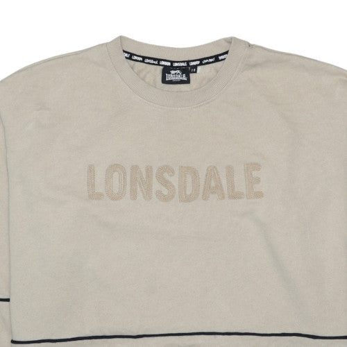 Lonsdale Womens Beige Logo Pullover Sweatshirt Size 18
