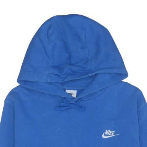 Nike Men's Blue Pullover Hoodie M Fleece Logo Sportswear