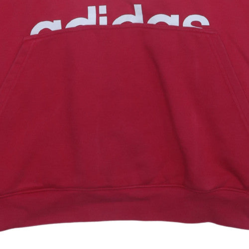 Adidas Women's Red Pullover Hoodie XL Cotton Blend Casual Sportswear