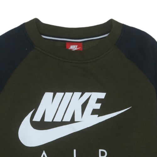 Nike Mens Green Air Logo Pullover Sweatshirt Size M