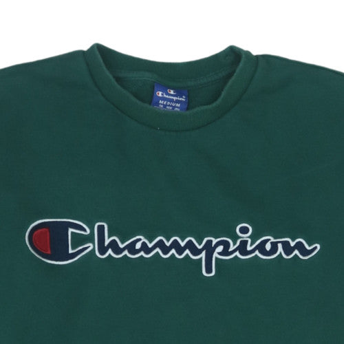 Champion Men's Green Medium Pullover Sweatshirt Crew Neck Logo
