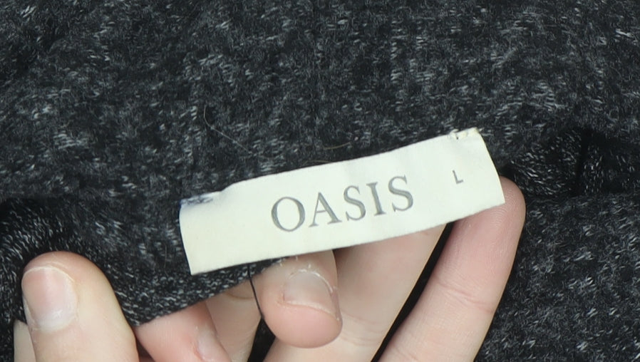 Oasis Women Grey Roll Neck Knit Bodycon Dress Size L