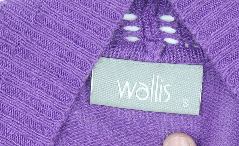 Wallis Women Purple Short Sleeve Open-Knit Shrug Cardigan S