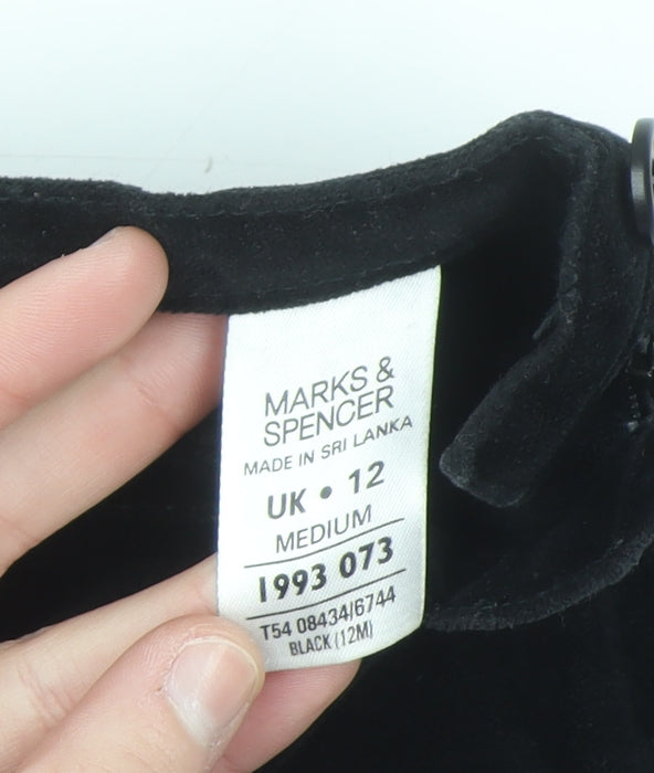Marks and Spencer Women's Black Size 12 Velvet Slim Leggings