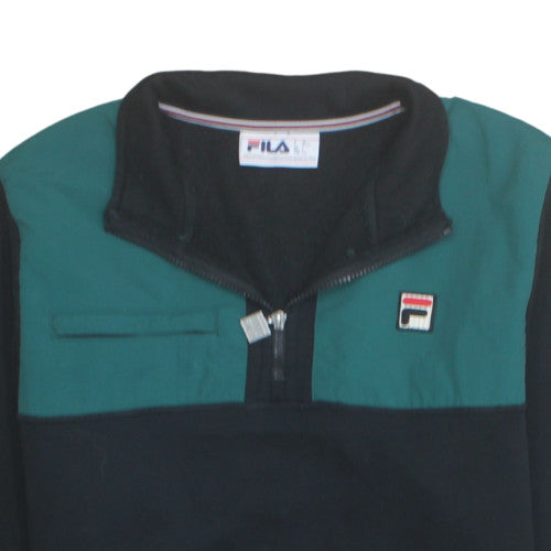 Fila Men's Blue 1/4 Zip Pullover Sweatshirt L Regular Fit